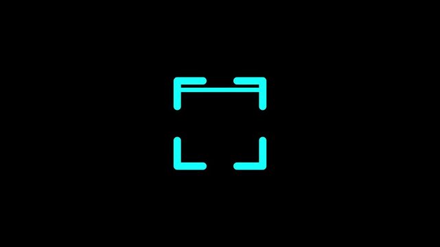 camera viewfinder icon in neon blue vector element photography capture