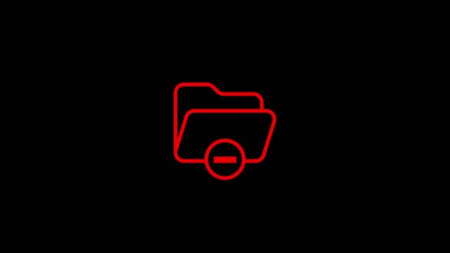 folder icon with minus sign appearing over time interface vector