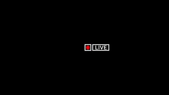 live indicator icon on black background red dot status symbol