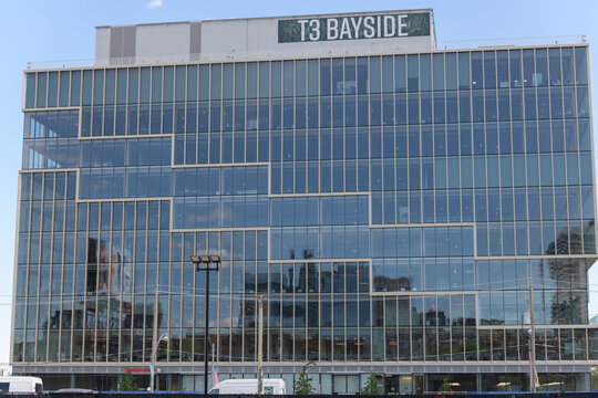 exterior of T3 Bayside, a corporate office, located at 251 Queens Quay E, Toronto
