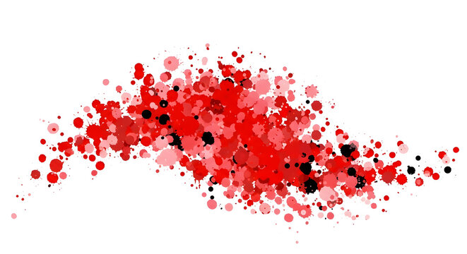 Spooky halloween blood red splatter art design for horror themed decor and party supplies on a white background
