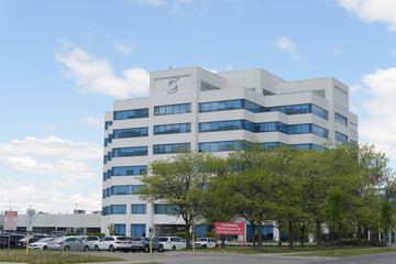 Fototapeta premium The Bank of Nova Scotia (Scotiabank) Eglinton East Campus located at 2201 Eglinton Av E, Scarborough, Toronto