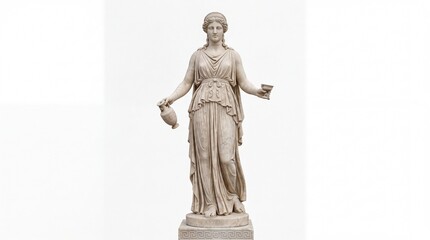 Fototapeta premium Ancient greek goddess statue holding a vase and a cup