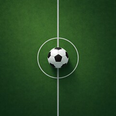 Obraz premium SOCCER BALL ON A PITCH AERIAL SHOT