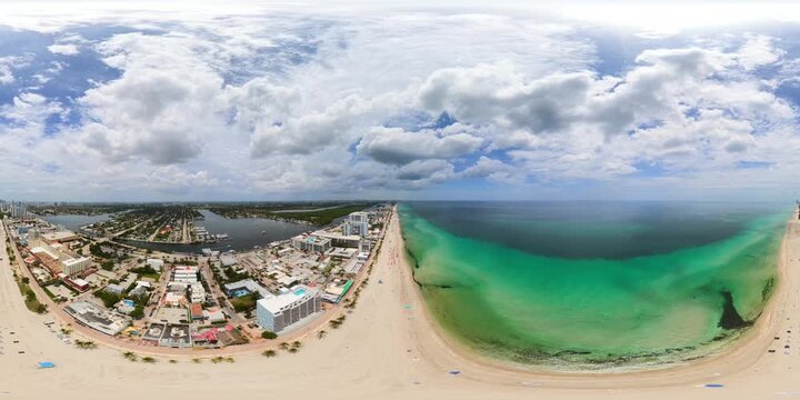 360 Hollywood Beach Florida aerial tour shot in 8k 60fps