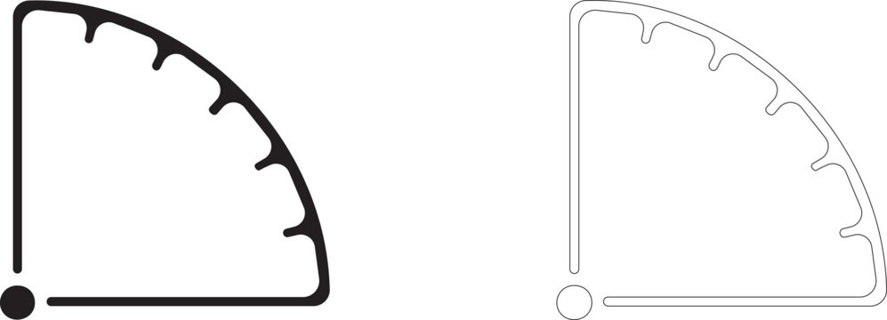 Astronomical quadrant vector icon, sextant symbol, protractor scale, navigation tool, angle measurement and astronomy.