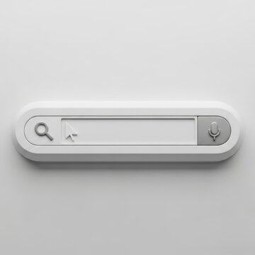 Modern search bar interface with cursor and voice command icon interface internet