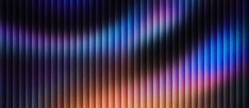 Futuristic neon vertical lines background with glowing blue and purple light. Abstract dark metal texture with colorful gradient stripes. Modern high-tech pattern for digital gaming wallpaper.