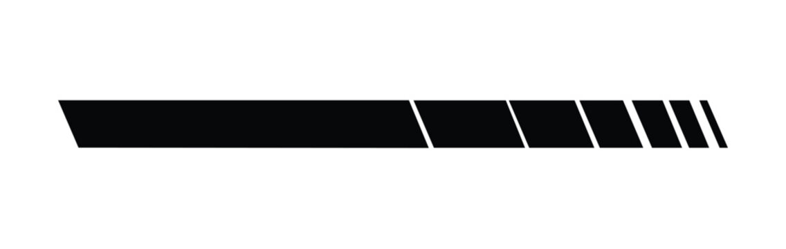 Modern geometric black line divider vector element with slanted dash patterns