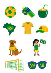 Fototapeta premium Brazil Football Kids Activity - Atividade Infantil de Futebol do Brasil 