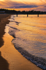 Obraz premium Atmospheric sunset over the Baltic Sea near Boltenhagen