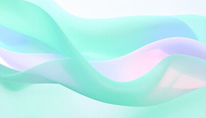 Fototapeta premium Wavy abstract shapes flow gently across a pastel colored background