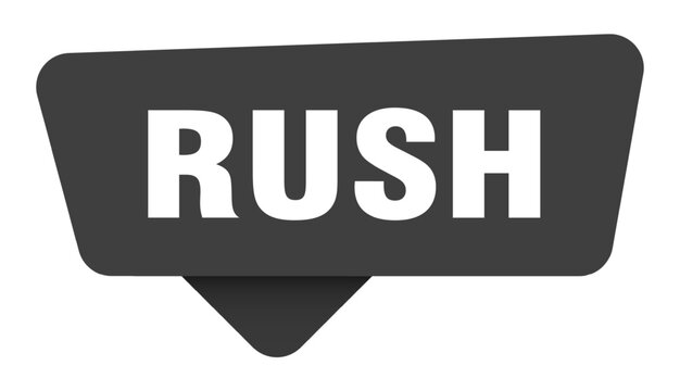 rush black sign isolated on transpatent background. rush sticker