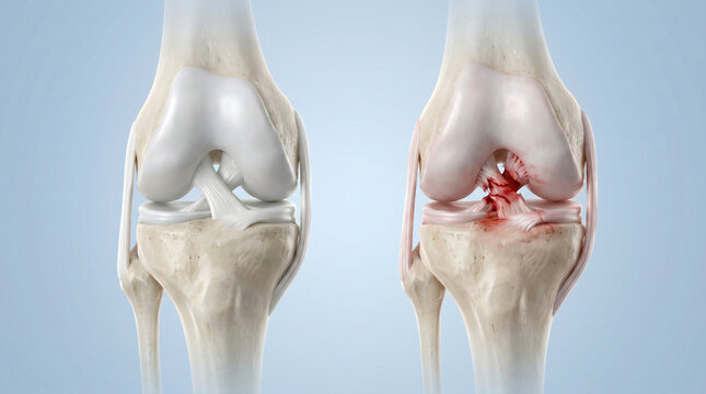 Anatomical Comparison of Healthy Knee and Torn Anterior Cruciate Ligament ACL Injury