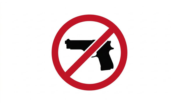 No weapons allowed vector icon firearm prohibition illustration