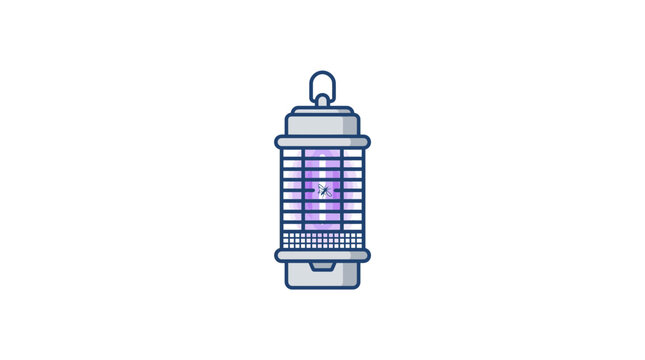 A flat vector illustration of an electric bug zapper lantern for insect control.
