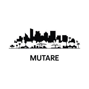 mutare city skyline silhouette on white background