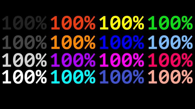 Percentage Counter Animation Isolated on Transparent Background