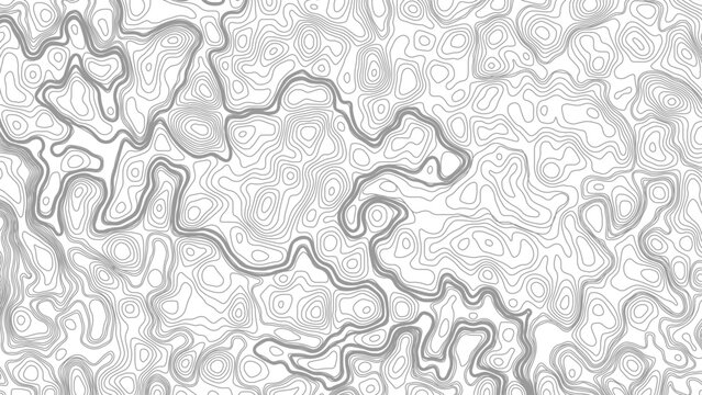 Abstract topographic map contour, white background and black wave lines pattern texture. geographic contour map grid backdrop paper texture. terrain path isolated on a background.	