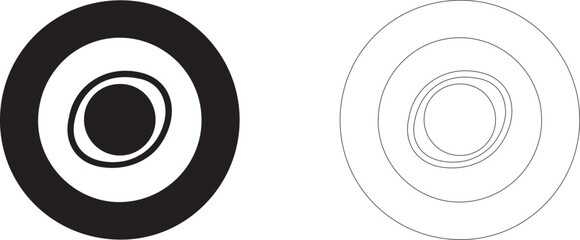Planet with ring vector icon, exoplanet symbol, planetary system, orbital rotation, astronomy and cosmic gravity. © PicMag