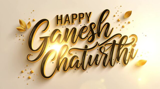 Happy Ganesh Chaturthi on light background