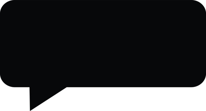 Speech bubble icon for comments or dialogue  simple black speech bubble with rounded corners and pointed bottom on white background