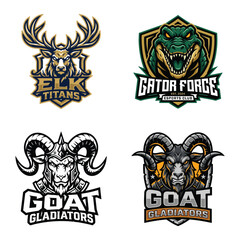 Obraz premium Esports team logos featuring animal mascots