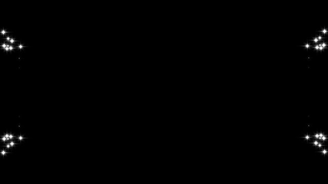 glitter sparkle line stars animated black screen,glowing stars sparkles. white glitter sparkles star line trail, fairy  stars shine,4k twinkling glitter animation video