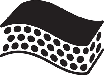 Fototapeta premium layer of fabric icon with cells for air circulation. Breathable for clothing and hygiene products. Black icon silhouette vector