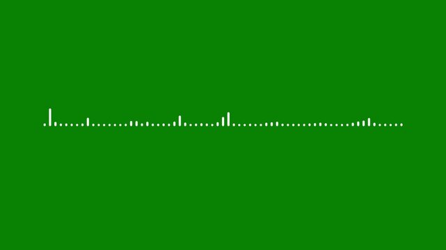 Audio visualiser audio waveform spectrum animation on green background. audio voice music sound spectrum 4k video footage. voice message animation