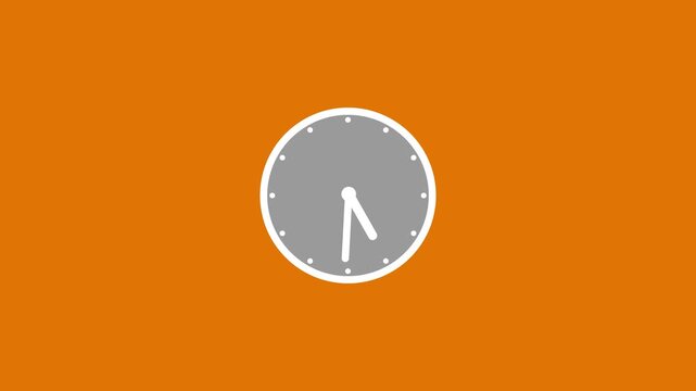 Minimal white clock animation on dark background showing daytime concept. Smooth rotating hands motion graphic footage with clean modern style. Transparent background.