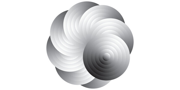Vector Illustration of Silver Gradient Swirl Circle Ornament