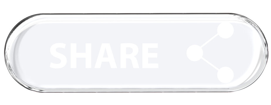 Glassmorphism Frosted Glass Share Button UI Label PNG Transparent