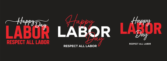 Fototapeta premium Bold Red LA Respect Typography on Black Background for Labor Awareness