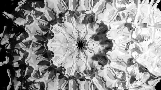 3d render abstract art 3d background with part of surreal symmetry fractal object turbine engine detail in rotation deformation process