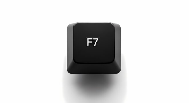 Single f7 function key on white background with keyboard key