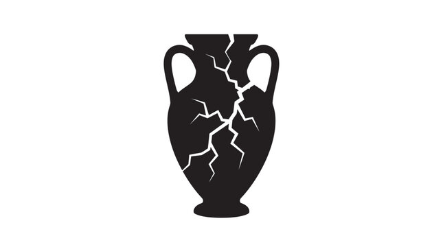 broken vase silhouette cracked pottery artifact antique