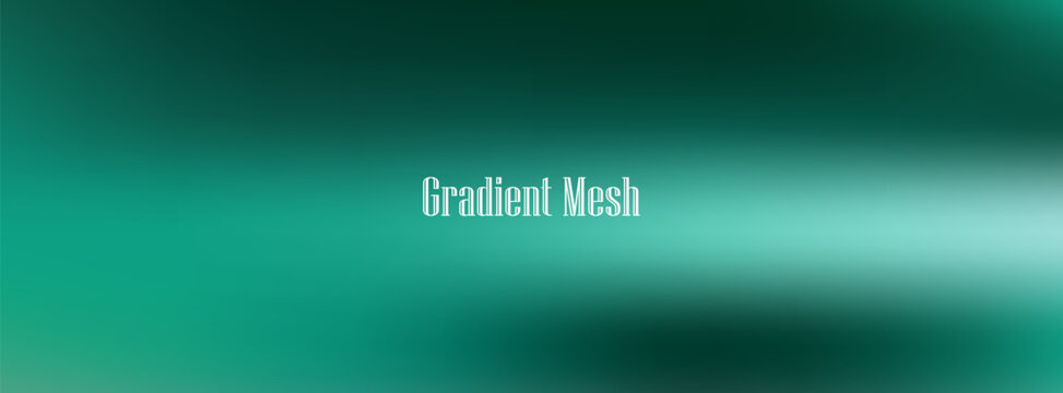Abstract dark green and mint gradient mesh background banner, modern vibrant liquid blur texture vector template illustration with text space.
