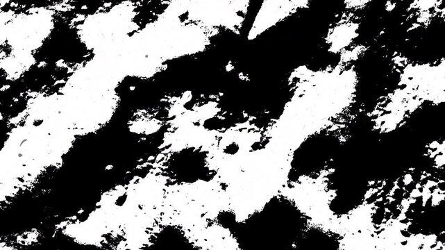 Abstract black and white texture featuring irregular paint splatters, bold contrast, and grunge patterns.