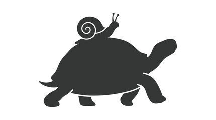 turtle carrying snail silhouette carry animal wildlife © MDSHANTO