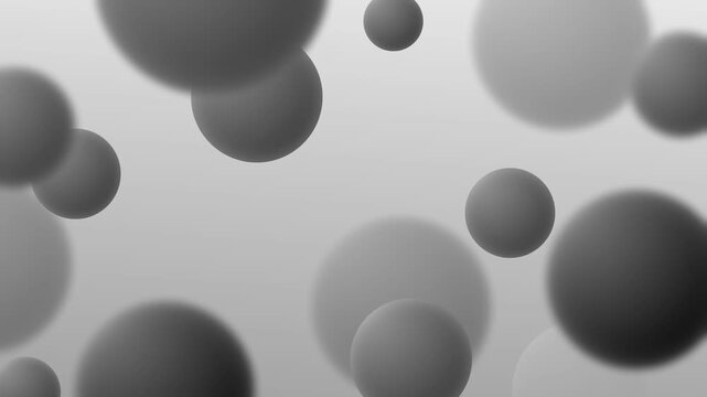 Abstract gray floating circles - loop background