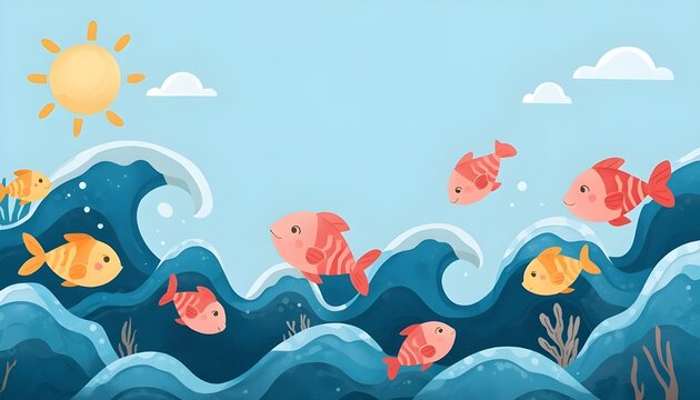 abstract background with fishes