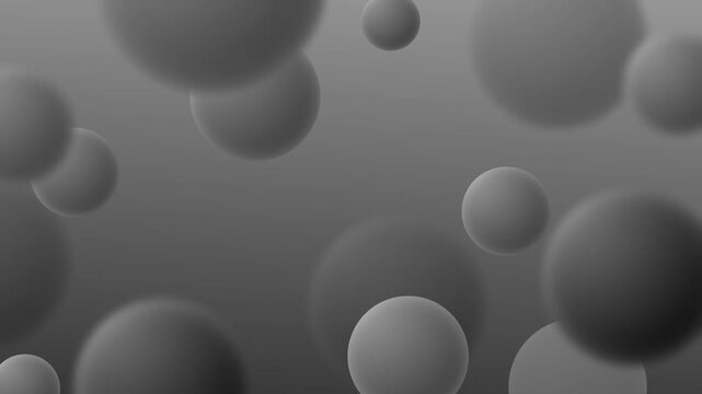 Abstract gray floating circles - loop background