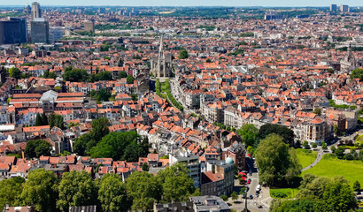 Obraz premium Aerial view around the capitol city Brussels in Belgium, on a sunny day in summer.