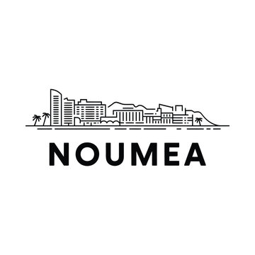 noumea skyline line art cityscape architecture buildings