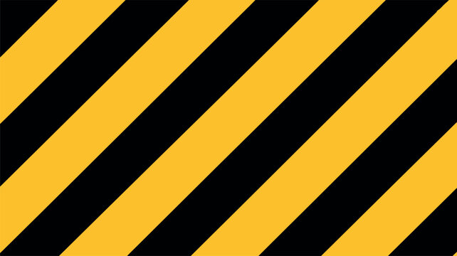 Vector Illustration Yellow and black hazard warning stripes pattern background design for industrial safety signage or construction danger zone.