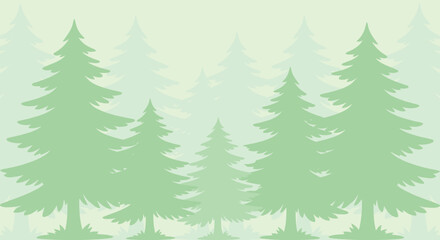 Pine trees in forest vector green nature Pine tree background © MOHAMMAD