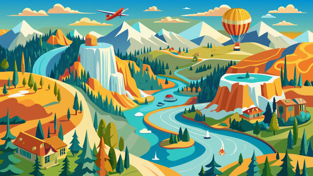 Yellowstone aerial view collage
