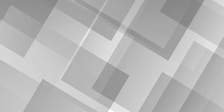 White and gray overlap triangle geometric technology pattern. minimal rectangle randomly arranged white triangle geometric transparent background layers overlapping presentation design.