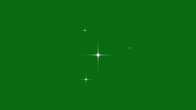 Festive Star Glitter Animation 4K, Blinking White Vector Doodle Stars, Sparkling Particles, Glowing Shine Bursts on Black Background